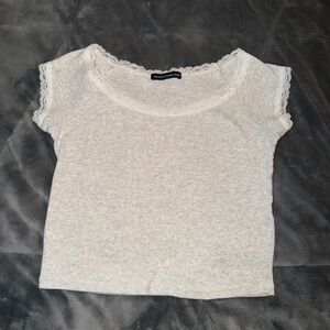 Brandy Melville Lace Trim Babydoll Tee